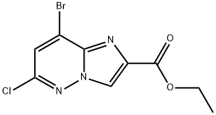 8-ブロモ-6-クロロイミダゾ[1,2-B]ピリダジン-2-カルボン酸エチル 化学構造式