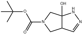 Pyrrolo[3,4-c]pyrazole-5(1H)-carboxylic acid, 3a,4,6,6a-tetrahydro-6a-hydroxy-, 1,1-dimethylethyl ester Structure