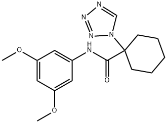 N-(3,5-dimethoxyphenyl)-1-(1H-tetrazol-1-yl)cyclohexanecarboxamide Struktur