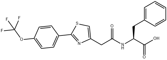 N-({2-[4-(trifluoromethoxy)phenyl]-1,3-thiazol-4-yl}acetyl)-L-phenylalanine Struktur