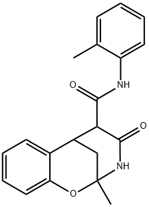 2-methyl-4-oxo-N-(o-tolyl)-3,4,5,6-tetrahydro-2H-2,6-methanobenzo[g][1,3]oxazocine-5-carboxamide 结构式