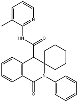 N-(3-methylpyridin-2-yl)-1'-oxo-2'-phenyl-1',4'-dihydro-2'H-spiro[cyclohexane-1,3'-isoquinoline]-4'-carboxamide Struktur