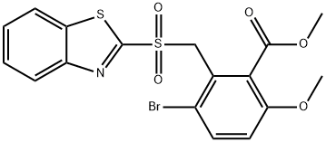 Methyl 2-((benzo[d]thiazol-2-ylsulfonyl)methyl)-3-bromo-6-methoxybenzoate|