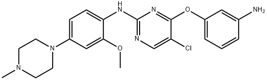 4-(3-氨基苯氧基)-5-氯-N-(2-甲氧基-4-(4-甲基哌嗪-1-基)苯基)嘧啶-2-胺, 1213269-26-1, 结构式