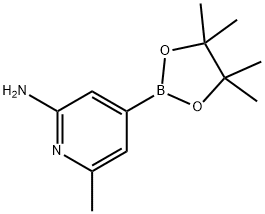 6-methyl-4-(4,4,5,5-tetramethyl-1,3,2-dioxaborolan-2-yl)pyridin-2-amine Struktur