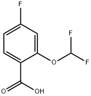 4-二氟甲氧基-2-氟苯甲酸 结构式