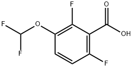 3-(difluoromethoxy)-2,6-difluorobenzoic acid Struktur