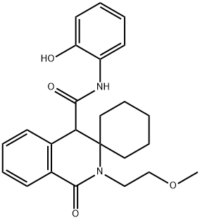 N-(2-hydroxyphenyl)-2'-(2-methoxyethyl)-1'-oxo-1',4'-dihydro-2'H-spiro[cyclohexane-1,3'-isoquinoline]-4'-carboxamide 结构式