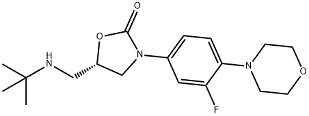 (S)-5-((Tert-butylamino)methyl)-3-(3-fluoro-4-morpholinophenyl)oxazolidin-2-one Structure