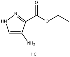 4-アミノ-2H-ピラゾール-3-カルボン酸エチルエステル塩酸塩 化学構造式