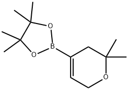 2-(3,6-二氢-2,2-二甲基-2H-吡喃-4-基)-4,4,5,5-四甲基-1,3,2-二氧杂硼烷 结构式