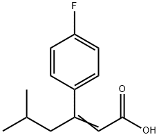 (2E)-3-(4-Fluorophenyl)-5-methylhex-2-enoic acid 化学構造式