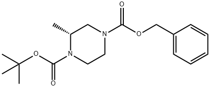 (R)-4-benzyl 1-tert-butyl 2-methylpiperazine-1,4-dicarboxylate Struktur