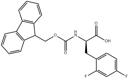 (R)-2-((((9H-Fluoren-9-yl)methoxy)carbonyl)amino)-3-(2,4-difluorophenyl)propanoic acid Struktur