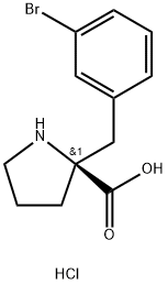 (S)-2-(3-溴苄基)吡咯烷-2-羧酸盐酸盐,1217836-26-4,结构式