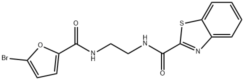 N-(2-{[(5-bromofuran-2-yl)carbonyl]amino}ethyl)-1,3-benzothiazole-2-carboxamide Struktur
