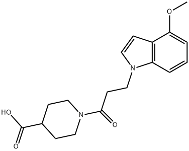 1-[3-(4-methoxy-1H-indol-1-yl)propanoyl]piperidine-4-carboxylic acid Structure