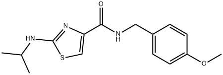 N-(4-methoxybenzyl)-2-(propan-2-ylamino)-1,3-thiazole-4-carboxamide,1219546-08-3,结构式