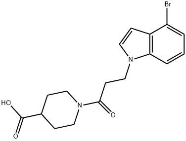 1-[3-(4-bromo-1H-indol-1-yl)propanoyl]piperidine-4-carboxylic acid Struktur