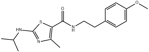 N-[2-(4-methoxyphenyl)ethyl]-4-methyl-2-(propan-2-ylamino)-1,3-thiazole-5-carboxamide Struktur