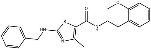 2-(benzylamino)-N-[2-(2-methoxyphenyl)ethyl]-4-methyl-1,3-thiazole-5-carboxamide 结构式