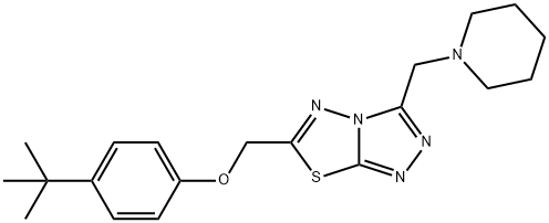 4-tert-butylphenyl [3-(1-piperidinylmethyl)[1,2,4]triazolo[3,4-b][1,3,4]thiadiazol-6-yl]methyl ether Struktur