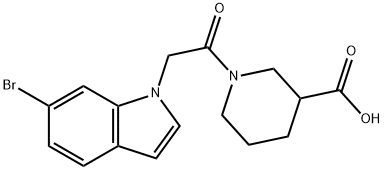 1-[(6-bromo-1H-indol-1-yl)acetyl]piperidine-3-carboxylic acid Struktur