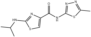 N-[(2E)-5-methyl-1,3,4-thiadiazol-2(3H)-ylidene]-2-(propan-2-ylamino)-1,3-thiazole-4-carboxamide Struktur