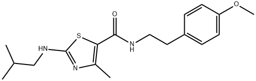 N-[2-(4-methoxyphenyl)ethyl]-4-methyl-2-[(2-methylpropyl)amino]-1,3-thiazole-5-carboxamide Struktur