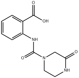 2-(3-oxopiperazine-1-carboxamido)benzoic acid Struktur