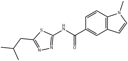 1-methyl-N-[(2E)-5-(2-methylpropyl)-1,3,4-thiadiazol-2(3H)-ylidene]-1H-indole-5-carboxamide Structure