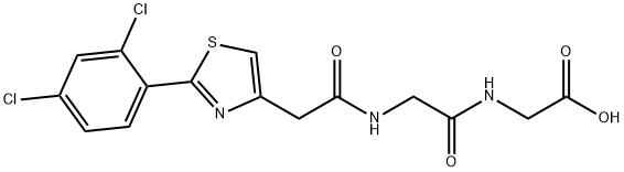 N-{[2-(2,4-dichlorophenyl)-1,3-thiazol-4-yl]acetyl}glycylglycine Struktur