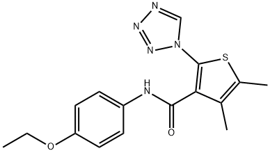 N-(4-ethoxyphenyl)-4,5-dimethyl-2-(1H-tetrazol-1-yl)thiophene-3-carboxamide Struktur