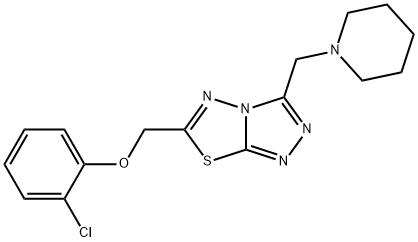 6-[(2-chlorophenoxy)methyl]-3-(piperidin-1-ylmethyl)[1,2,4]triazolo[3,4-b][1,3,4]thiadiazole Struktur