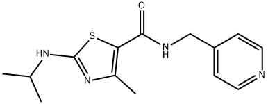 4-methyl-2-(propan-2-ylamino)-N-(pyridin-4-ylmethyl)-1,3-thiazole-5-carboxamide Struktur