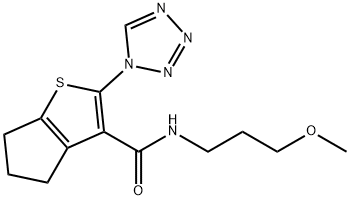 N-(3-methoxypropyl)-2-(1H-tetrazol-1-yl)-5,6-dihydro-4H-cyclopenta[b]thiophene-3-carboxamide Struktur