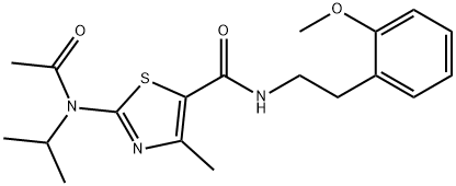 2-[acetyl(propan-2-yl)amino]-N-[2-(2-methoxyphenyl)ethyl]-4-methyl-1,3-thiazole-5-carboxamide Struktur