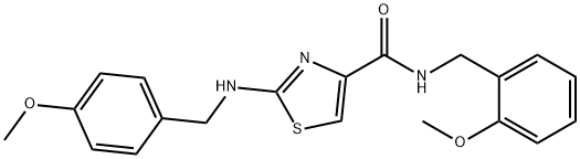 N-(2-methoxybenzyl)-2-[(4-methoxybenzyl)amino]-1,3-thiazole-4-carboxamide Struktur