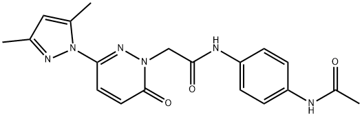 N-[4-(acetylamino)phenyl]-2-[3-(3,5-dimethyl-1H-pyrazol-1-yl)-6-oxopyridazin-1(6H)-yl]acetamide 结构式