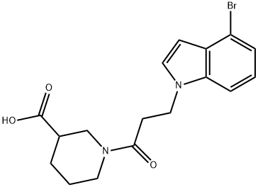 1-[3-(4-bromo-1H-indol-1-yl)propanoyl]piperidine-3-carboxylic acid Struktur