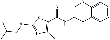 N-[2-(2-methoxyphenyl)ethyl]-4-methyl-2-[(2-methylpropyl)amino]-1,3-thiazole-5-carboxamide Struktur