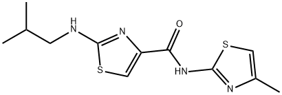 2-[(2-methylpropyl)amino]-N-[(2E)-4-methyl-1,3-thiazol-2(3H)-ylidene]-1,3-thiazole-4-carboxamide Struktur