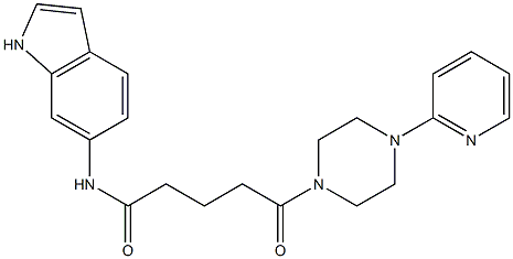 N-(1H-indol-6-yl)-5-oxo-5-[4-(pyridin-2-yl)piperazin-1-yl]pentanamide Struktur