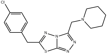 6-(4-chlorobenzyl)-3-(piperidin-1-ylmethyl)[1,2,4]triazolo[3,4-b][1,3,4]thiadiazole 结构式