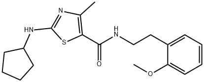 2-(cyclopentylamino)-N-[2-(2-methoxyphenyl)ethyl]-4-methyl-1,3-thiazole-5-carboxamide Struktur