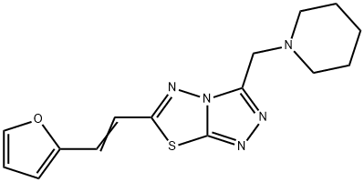 6-[2-(2-furyl)vinyl]-3-(1-piperidinylmethyl)[1,2,4]triazolo[3,4-b][1,3,4]thiadiazole Struktur