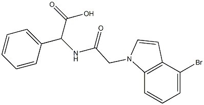 (2R)-{[(4-bromo-1H-indol-1-yl)acetyl]amino}(phenyl)ethanoic acid Structure