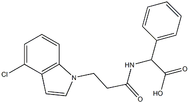 (2R)-{[3-(4-chloro-1H-indol-1-yl)propanoyl]amino}(phenyl)ethanoic acid 结构式