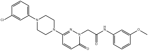 2-{3-[4-(3-chlorophenyl)piperazin-1-yl]-6-oxopyridazin-1(6H)-yl}-N-(3-methoxyphenyl)acetamide,1224156-53-9,结构式