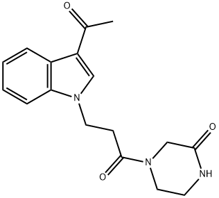 4-[3-(3-acetyl-1H-indol-1-yl)propanoyl]piperazin-2-one Struktur